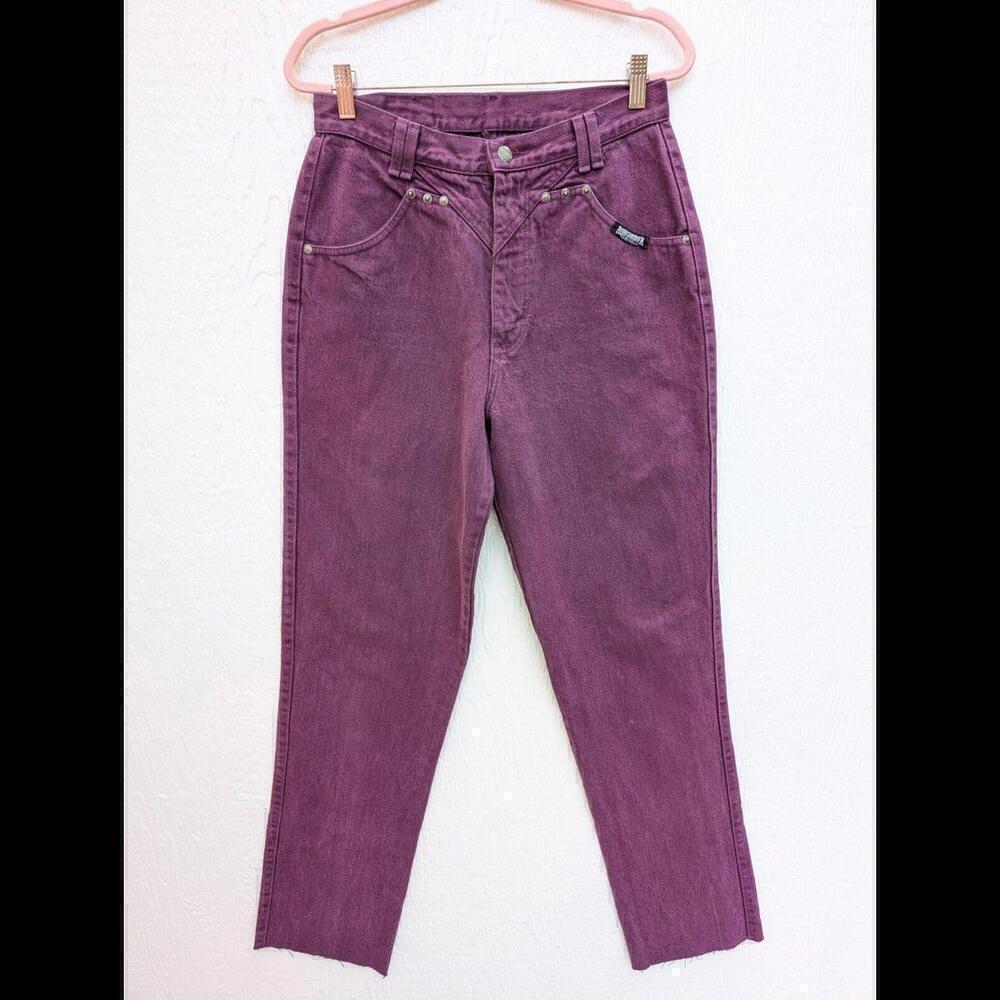Vintage Rough Rider by Circle T Western Rodeo Denim Purple High Rise Jeans 11/12